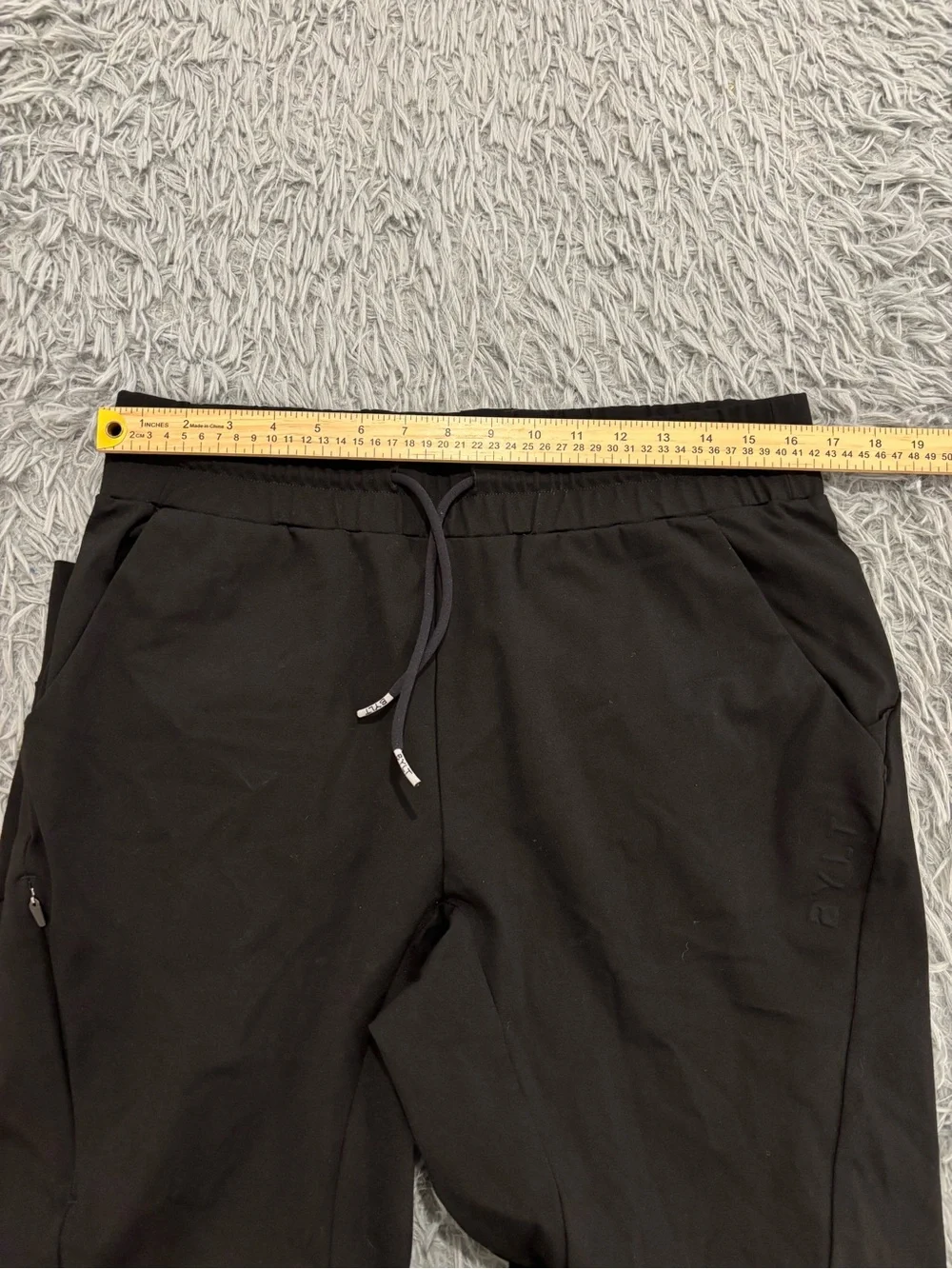 BYLT Active Jogger Men's Large Black Tapered Pants Stretch Drawstring Gym Sport